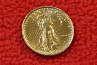1/10 Troy Oz Gold Coin American Eagle $5 Coin 1986 photo