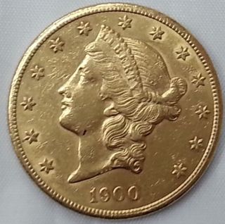1900 - S $20 American Liberty Head Double Eagle Gold Coin Rare photo