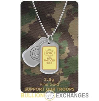 2.  5 Gram Bullion Exchanges Support Our Troops.  9999 Gold Igr Bar photo