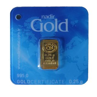 1/4 Gram Solid 24k Gold Bullion,  Serialed,  Assayed By Nmr photo