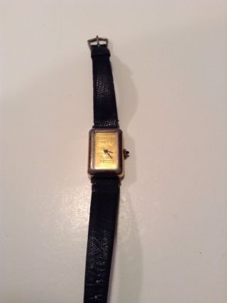 5 Gram Credit Suisse 99.  9 Gold Bar Watch Vintage With Lizard Band photo