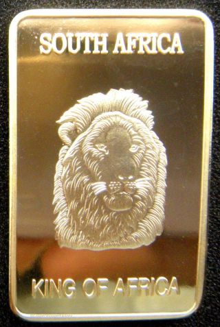 Gold Bar 1 Oz Lion Krugerrand 100 Mills.  999 24k 1 Ounce Fine Bullion Ingot photo