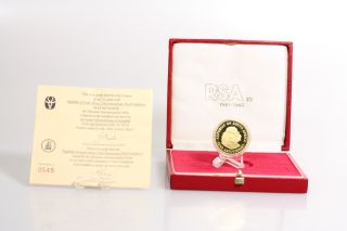1983 South Africa Rsa 22nd Anniversary Proof Medallion,  22k Gold,  Box Nr photo