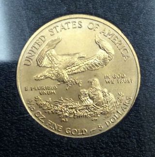 2014 1/10 Oz Fine Gold American Eagle Walking Liberty 5 Dollar Coin W/ photo