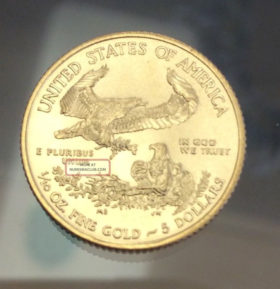 2014 1 10 Oz Fine Gold American Eagle Walking Liberty 5 Dollar Coin