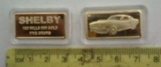 X2 100 Mills 5 Gram 999 Gold Clad Bullion Bar Ingots (certified Shelby Mustang) photo