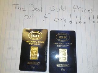 5 G Gram 999.  9 24k Gold Bullion Igr Bar With Lbma Certificate photo