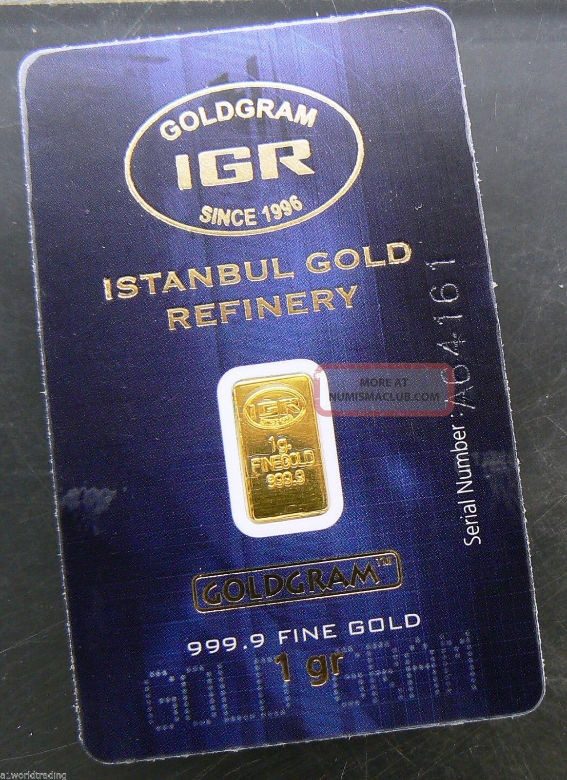 1 Gram Gold Igr Goldgram 9999 Pure Bar Ingot With Serial On Card