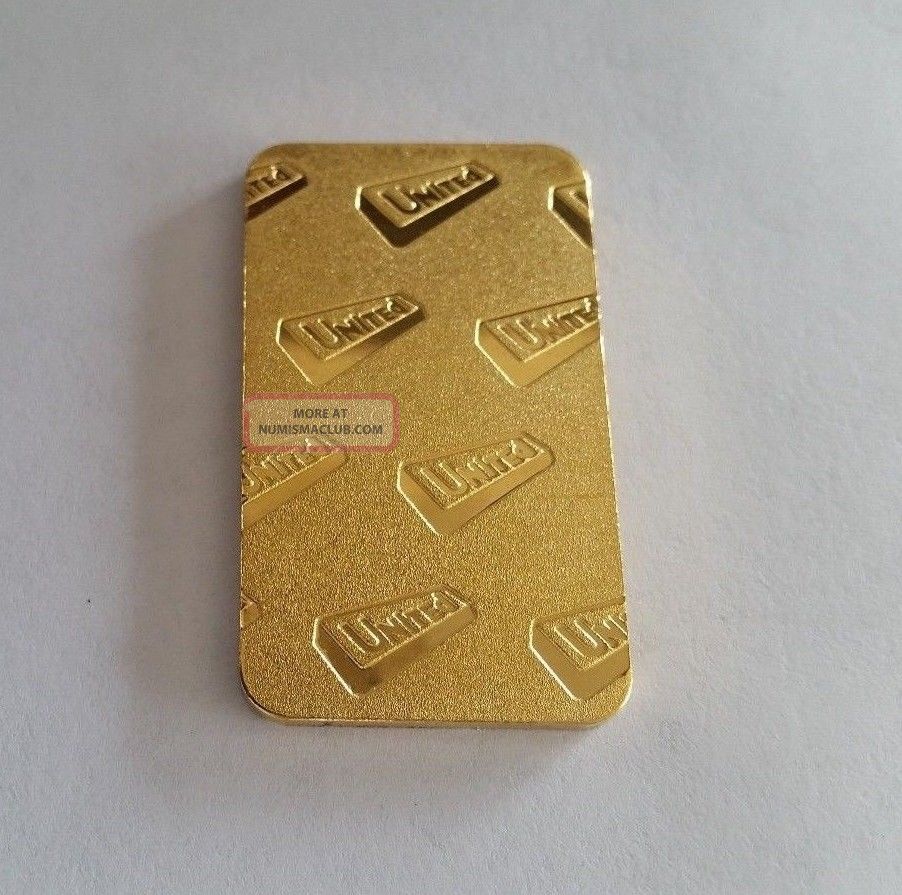 1oz Gold Bar " United Pmr " 999. 9 Fine Gold Ships