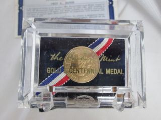 Official Bicentennial 14 Kt Gold Medal (danbury,  1976) Gi9929 photo