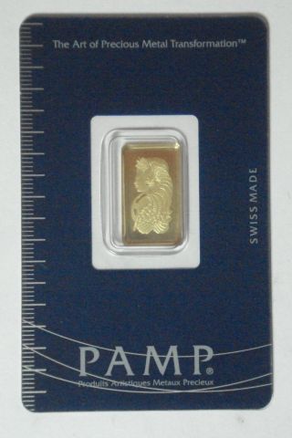 2.  5 Gram Pamp Gold Bar.  9999 Pure 1 Day 2.  5gr. photo