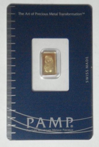1 Gram Pamp Gold Bar.  9999 Pure 1 Day 1gr.  1 Gr photo