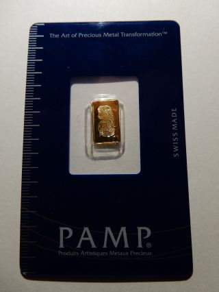 Pure Gold 1 Gram Pure.  9999 Fortuna On Pamp Suisse Bar photo