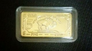 5 Gram Gold Buffalo Bar,  100 Mills photo