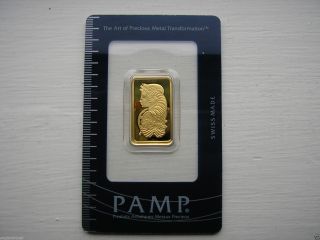 Pamp Suisse 10 Gram.  9999 Gold Bar - Fortuna With Assay Certificate - - - L@@k Here photo