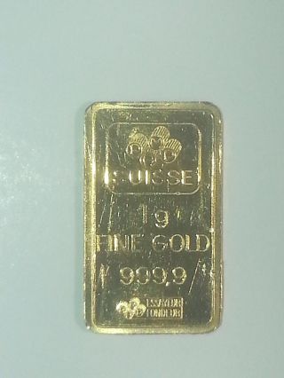 Pamp Suisse Lady Fortuna 1 Gram Gold Bar 999.  9 Fine photo