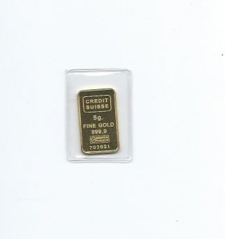 Gold 5 Gram Pure.  999 Statue Of Liberty Gold Bar Credit Suisse $9.  99 photo
