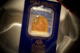 2.  7 Gram Pamp Suisse14ktsolid Gold Halogram Heart Pendant Bezel photo