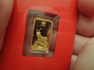 Wow 2015 Year Of The Goat Pamp Suisse 5 Gram 999 Pure Gold Bar Serial 000900 photo