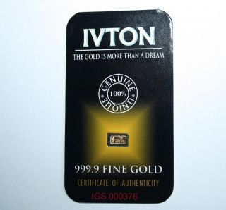 1 Grain 24k 999 Pure Fine Gold Bullions Bar Small Bar With Not 1 Gram photo