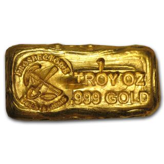 1 Oz Gold Prospector ' S Gold & Gems Bar.  999 Fine photo