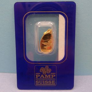 Dove Pendant 1 Gram Pamp Suisse Switzerland Numbered 999.  9 Fine Gold photo