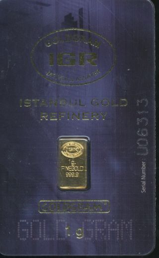 Istanbul Refinery 1 Gram Gold Bar 9356 photo