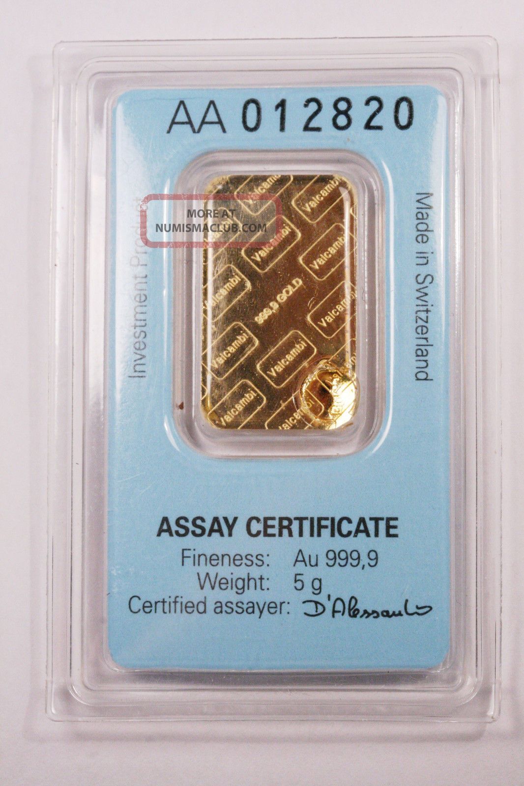 Valcambi Suisse 5 Gram Gold Bar Wow