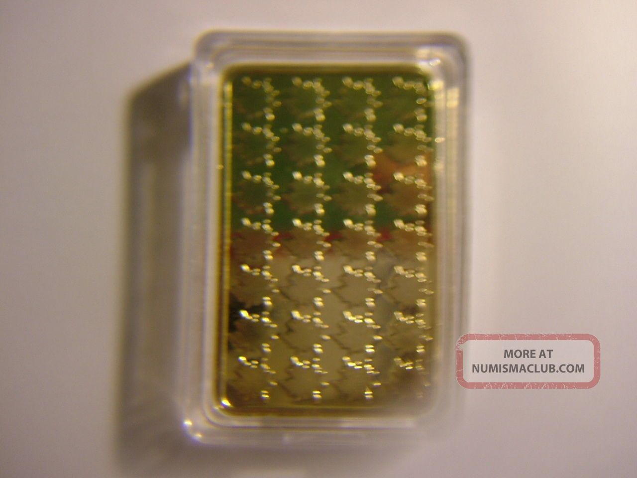 {1} Gold Maple Leaf Bar 100 Mills 24k 1 Oz Fine Gold 999 Plated In 24k