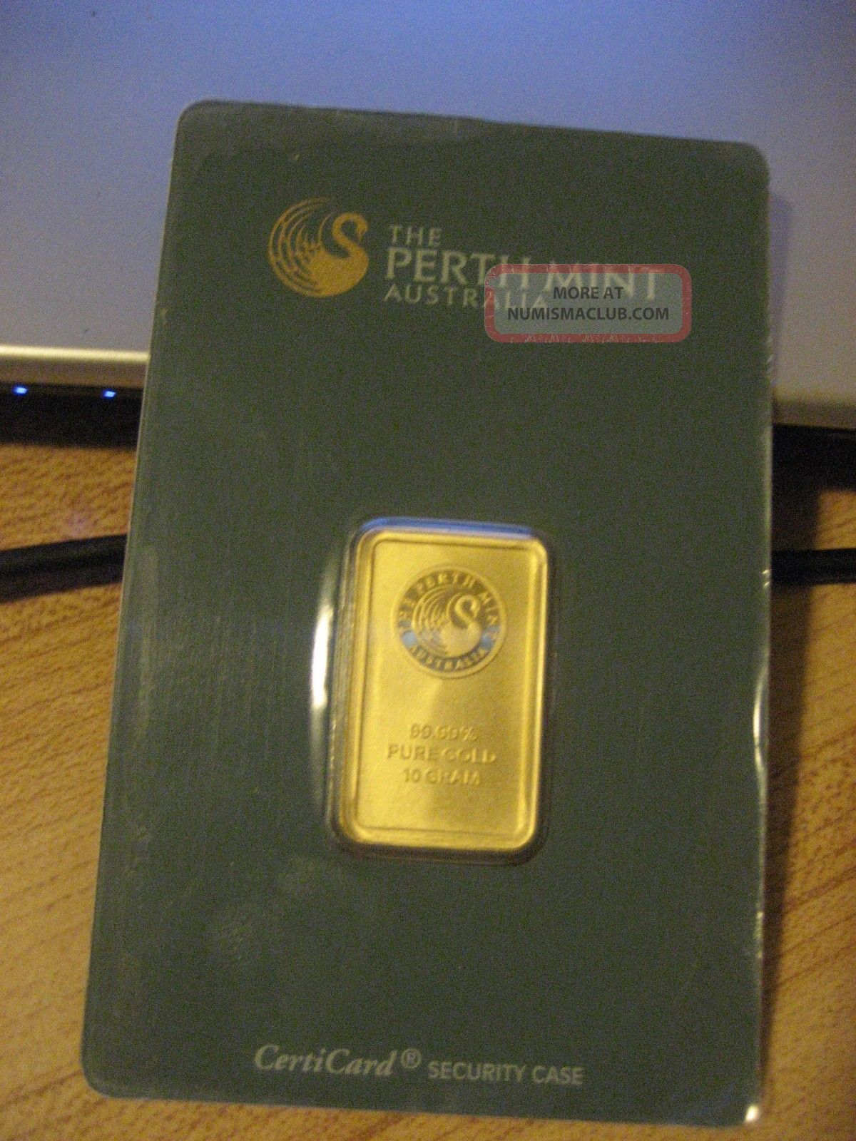 10 Gram Perth Gold Bar. 9999 Fine (in Assay)