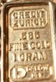 Credit Zurich 1 Gram 585 Gold Bar Pendant Framed In 14k Rope Bezel (2.  7 G Tw. ) Gold photo 1