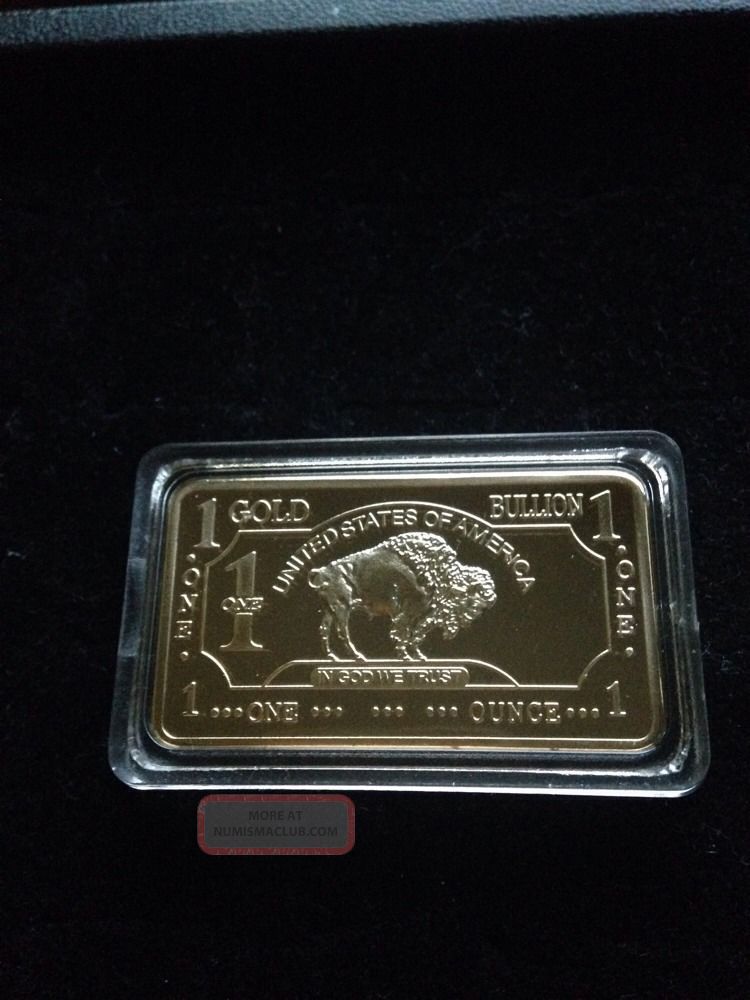 Gold Bar Buffalo 500 Mills. 999 Fine Gold Bullion In Case