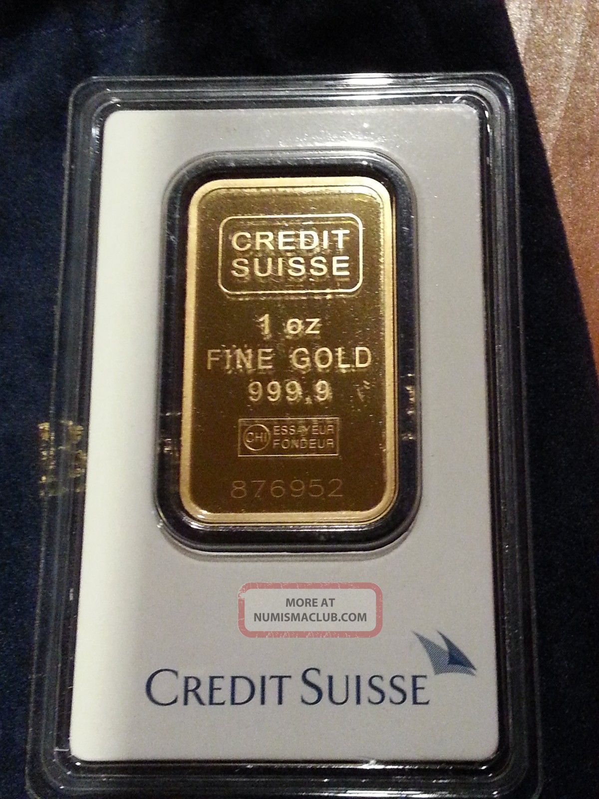 1 troy oz credit suisse gold bar .9999