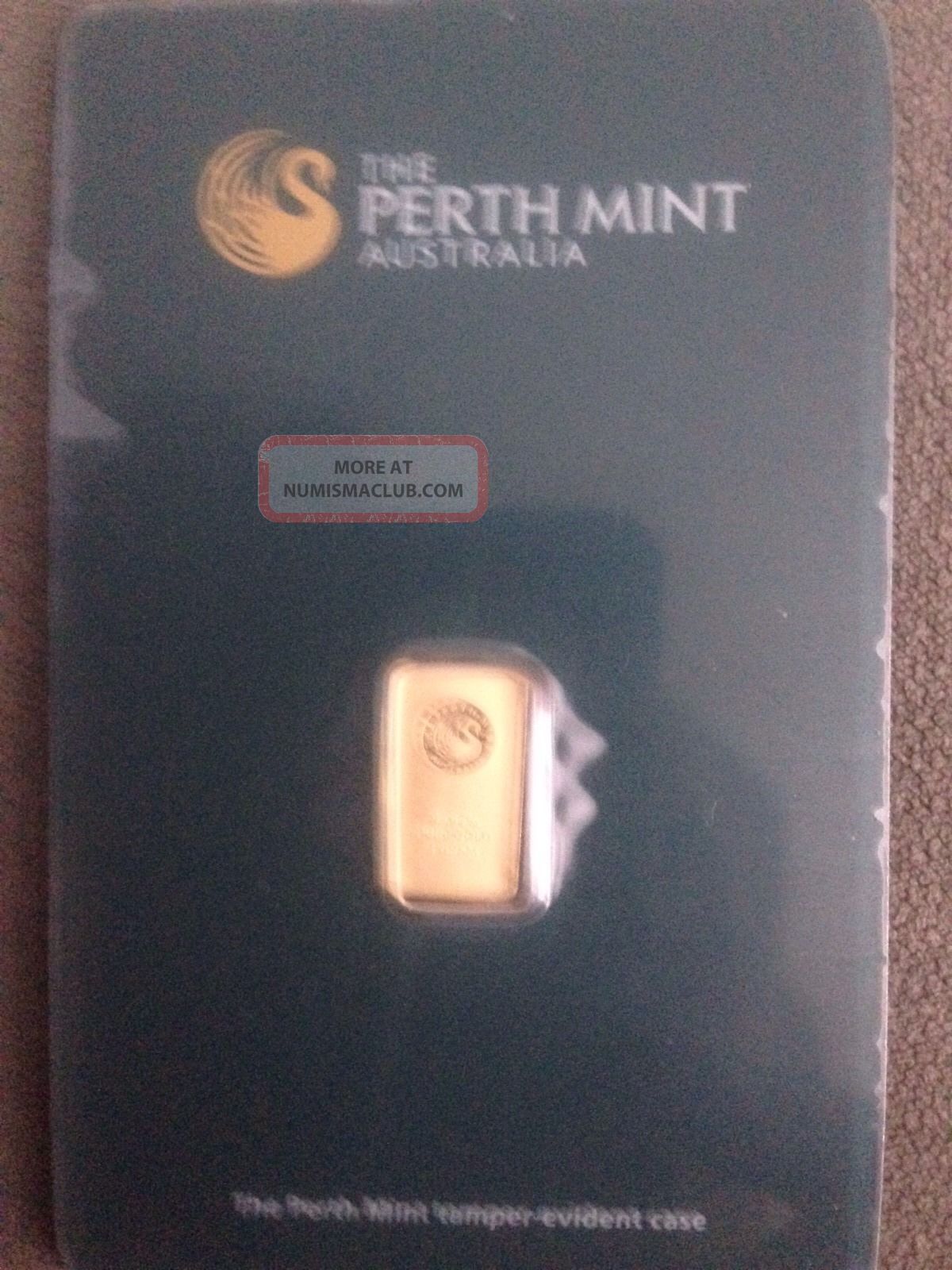 1 Gram Perth Gold Bar. 9999 Fine (in Assay)
