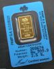 2.  5 Gram Fortuna Pamp Suisse 24k Gold Bar.  9999 208674 Gold photo 1