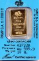 10 Gram Pamp Gold Bar 24k.  9999 Pure Bar 437330 Gold photo 1
