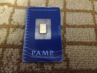 1 Gram Pure Gold Bar By Pamp Suisse.  999 photo