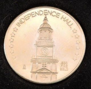 1976 2.  4 G.  500 Fine Gold United States Of America Independence Gold Proof - photo
