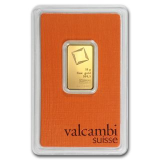 10 Gram Valcambi Gold Bar - Assay Card - Sku 77423 photo