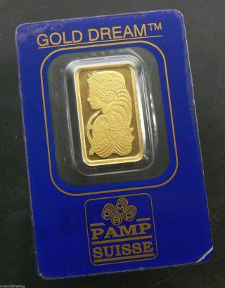 5 Gram Fortuna Pamp Suisse 24k Gold Bar.  9999 279672 photo
