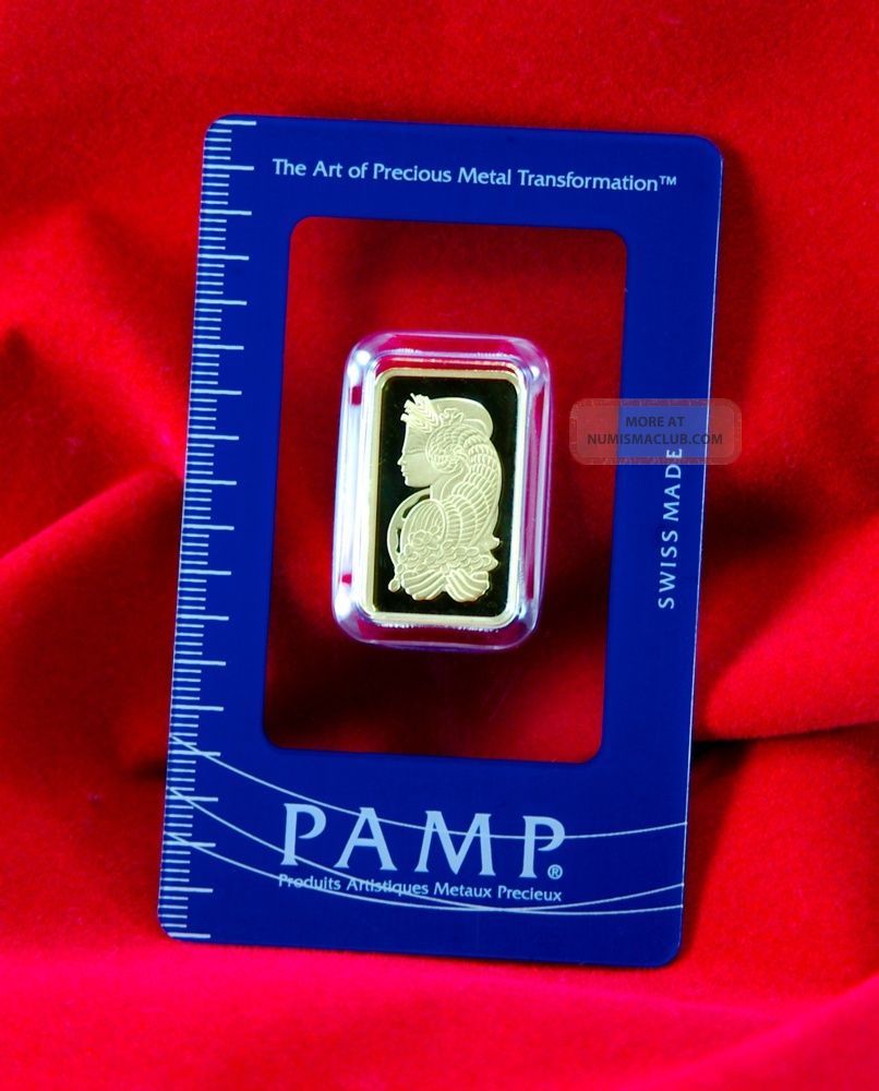 10 Gram Pamp Suisse Gold Bar.  9999 Fine 24k Bullion Ingot In Assay Fortuna Gold photo