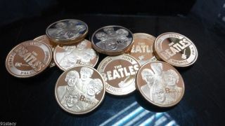 20x The Beatles Legends 24k Gold Plated Commemorative Round Clads photo