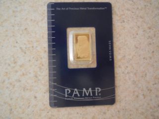 Pamp Suisse 2.  5g 2.  5 Gram Gold Bar Lady Fortuna Same As Picture photo