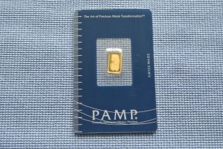 1 Gram Pamp Suisse Gold Bar - Lady Fortuna - In Assay Card photo