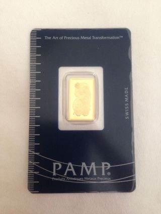 Pamp Suisse 2.  5g Gold Bar In Assay photo