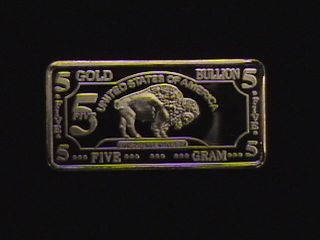 American Buffalo Ingot 100 Mills.  999 24k Fine Gold photo