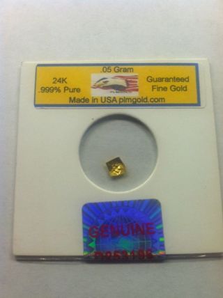 . 05 Gram 24k.  999 Pure Gold / Made In The Usa Plmgold.  (hard To Find) photo