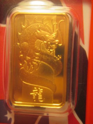(2) 5gram.  Bar.  24k Gold 999.  9 /.  2012 Year Of The Dragon,  Pamp photo