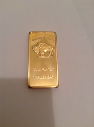 Gold Bar 1 Ounce ' American Buffalo ' 100 Mills.  999 24k 1 Oz Fine Bullion Ingot photo