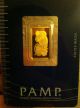 2.  5 Gram Pamp Suisse Gold Bar W/assay Card Gold photo 3